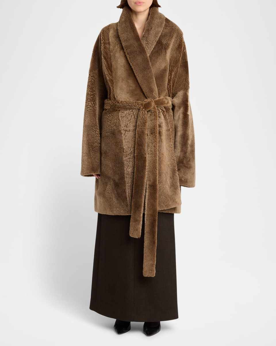 Lucja Belted Shearling Coat